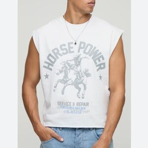 BoohooMAN Oversized Boxy Western Graphic Tank Top
Mens S y2k